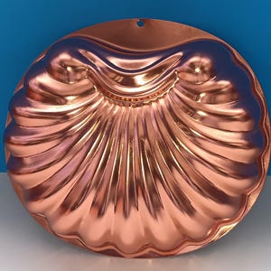 Vintage Wearever Copper Shell Jello Mold Six Cup, Retro Shell Shaped Jello Mold #2980.