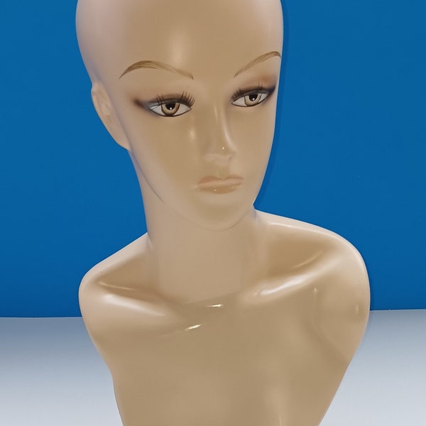 Weibliche Mannequin Kopf Büste, Mannequin Büste weiblich Hartplastik.
