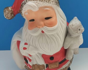 Vintage Keramik Weihnachtsmann Statue, Weihnachtsmann Figur, Vintage Weihnachtsdekoration.