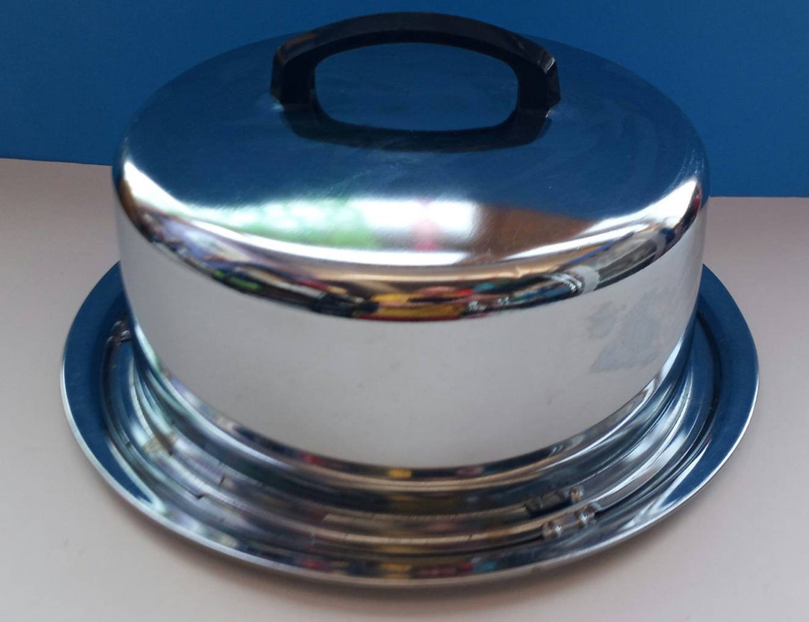 Mid Century Stainless Steel Chrome Cake Carrier By Everedy Etsy