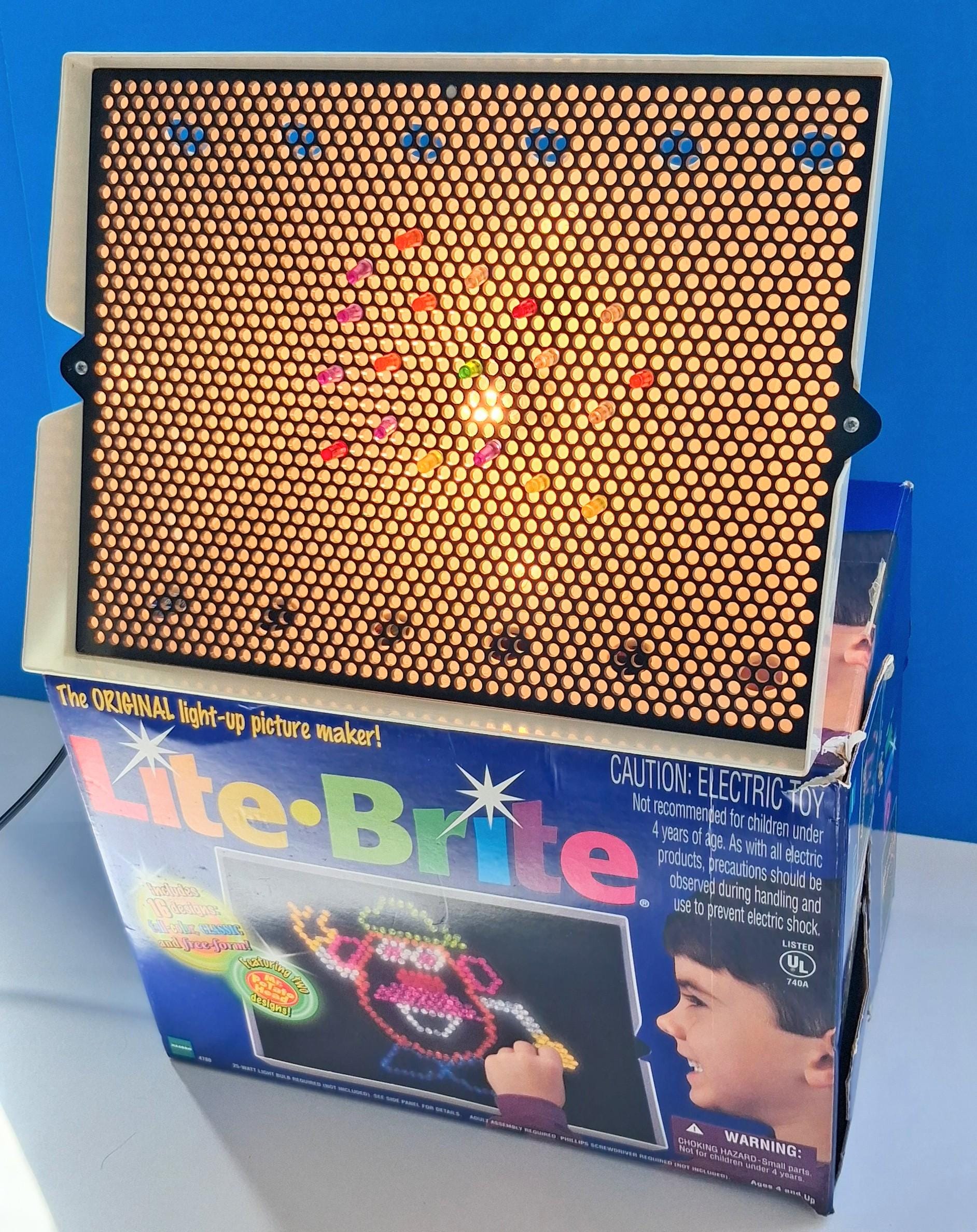 Vintage 1998 Hasbro Lite Brite Toy Retro Electronic Peg Art Toy