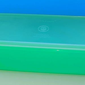 Vintage Tupperware trois pièces céleri/légumes vert jadéite, récipient de conservation des aliments Tupperware rétro.
