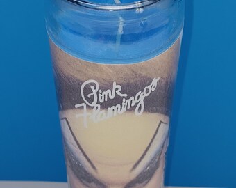 Handmade Divine Pink Flamingos Candle, Drag Queen Art Glass
