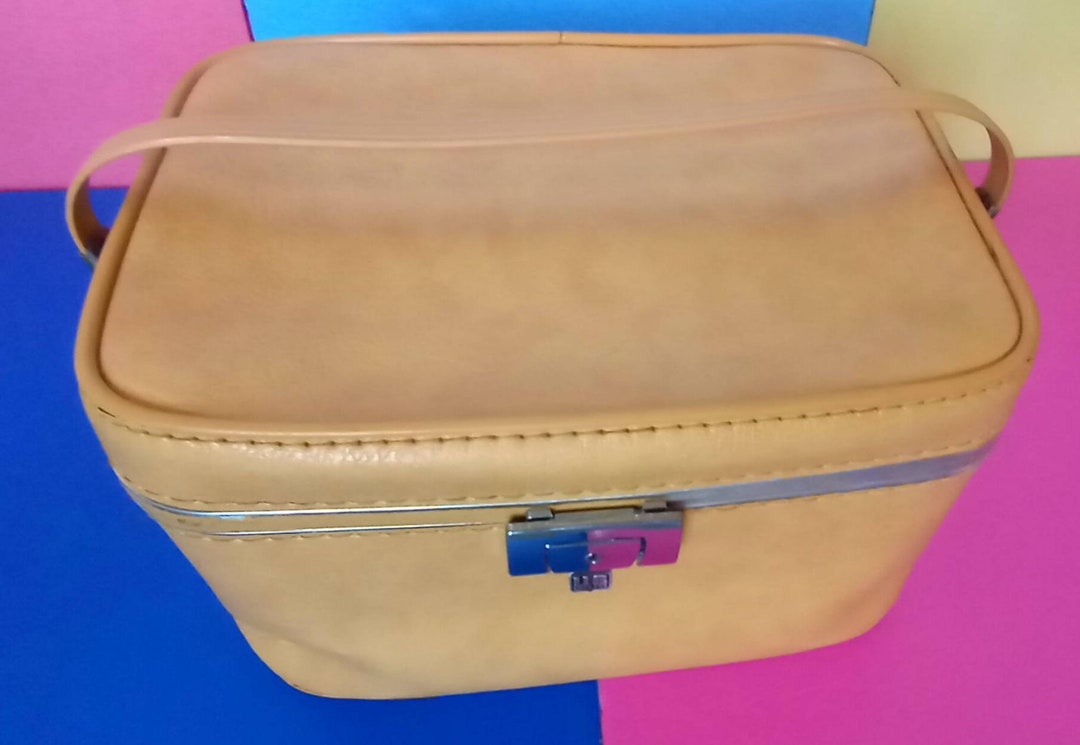 Mid Century Faux Leather Train Case by US Luggage Vintage Etsy