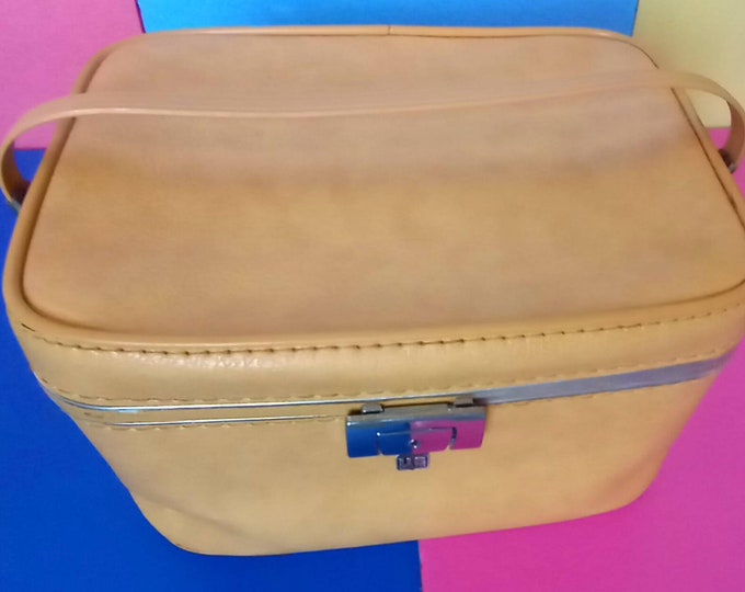 Mid Century Faux Leather Train Case by US Luggage Vintage Etsy