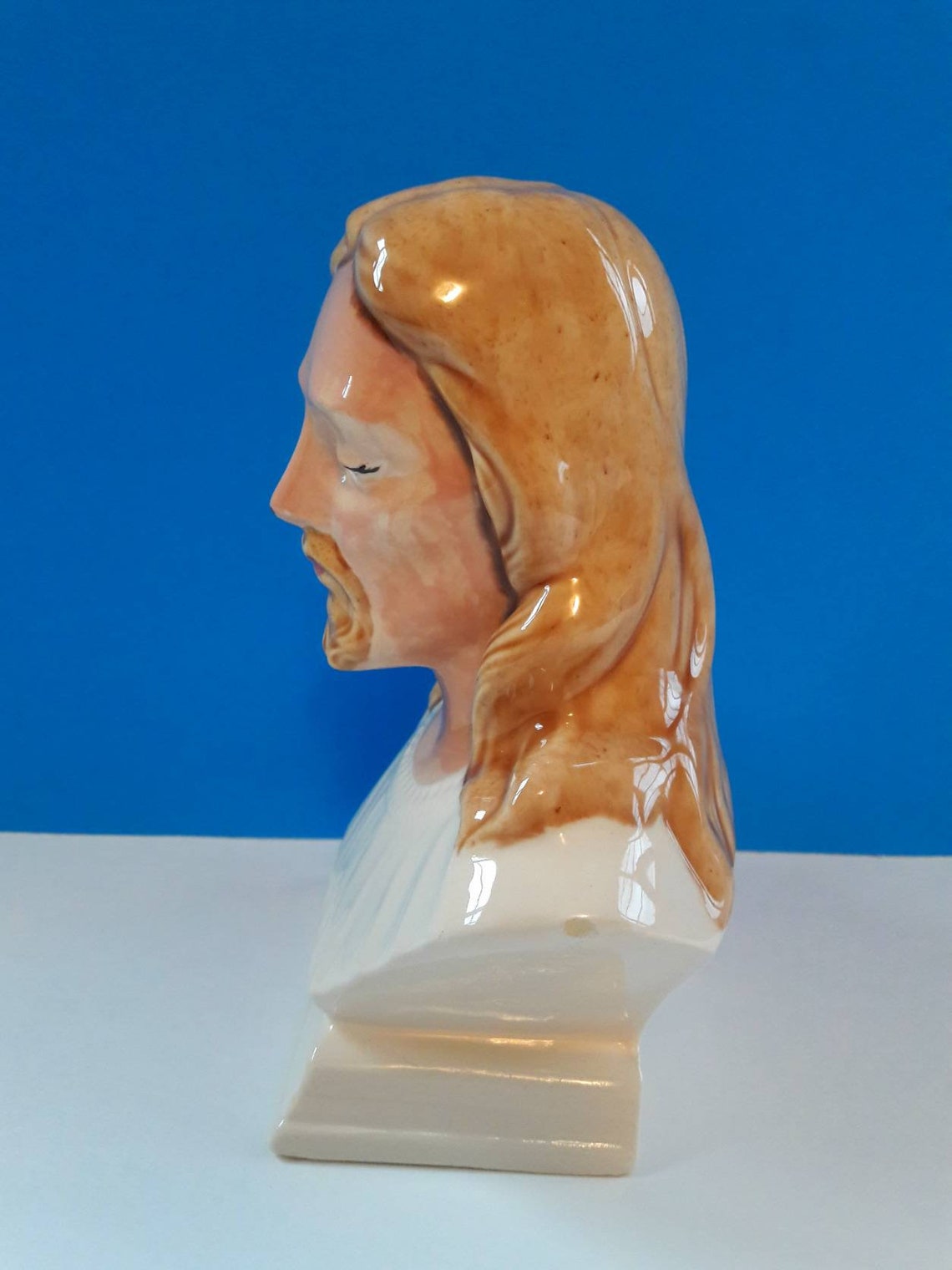 Vintage Ceramic Jesus Bust Handmade Ceramic Jesus Vintage Etsy