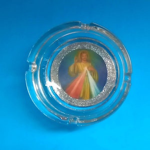 Handmade Jesus Glass Ashtray, Smoke Accessory, Religious Ashtray, Jesus Ashtray, Jesus Christ, Made By Mod.