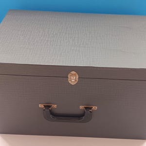 Mid Century Portable File Box, Divided Storage, Carry Handle