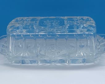 Cloche à fromage / beurrier en verre dépression Magnifique