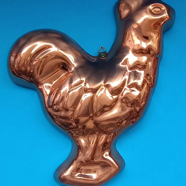 Large Vintage Copper Rooster Jello Mold, Retro 1970s Jello Mold, Vintage Country  Kitchen, Rooster Jello Mold.