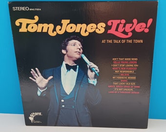 Tom Jones Live At The Talk Of The Town LP de vinilo vintage, Disco de vinilo vintage de Tom Jones de 1967 por Parrot Records.