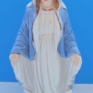 ミッドセンチュリー セラミック聖母マリア プランター、宗教的プランター、ビンテージ セラミック マドンナ プランター、レトロな宗教的プランター。