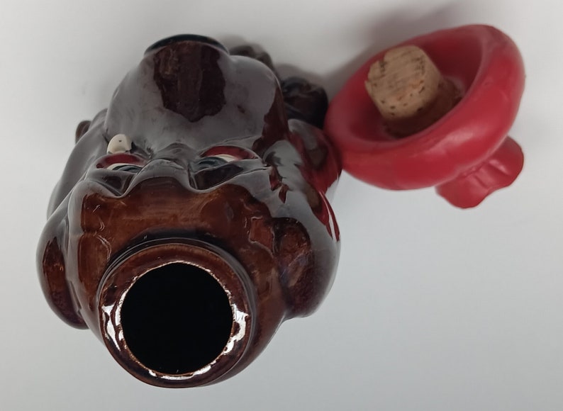 Vintage Enesco Ceramic Crying Basset Hound Dog Liquor Decanter With Cork Top, Mid Century Novelty Dog Decanter. image 7