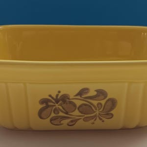 Vintage 1983 Yellow Pfaltzgraff FTD 16 Ounce Ceramic Casserole Baking Dish, Retro FTD Oven/Microwave Loaf Pan.