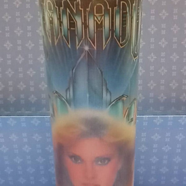 Handmade Glass Xanadu Container Candle, Xanadu, Vintage Movie Candle, Olivia Newton John, Glass Candle, Roller Skating, Made By Mod.