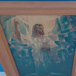 Vintage Framed Jesus Lithograph Print: Warner Sallman Religious Art