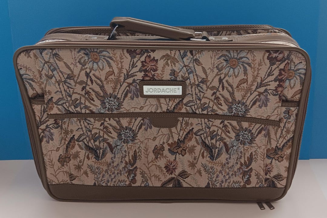 花入れ　ビンテージ Vintage 1980s Jordache Floral Tapestry Suitcase, Retro Jordache