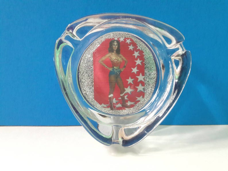 Handmade Wonder Woman Glass Ashtray Smoke Accessory Wonder Etsy