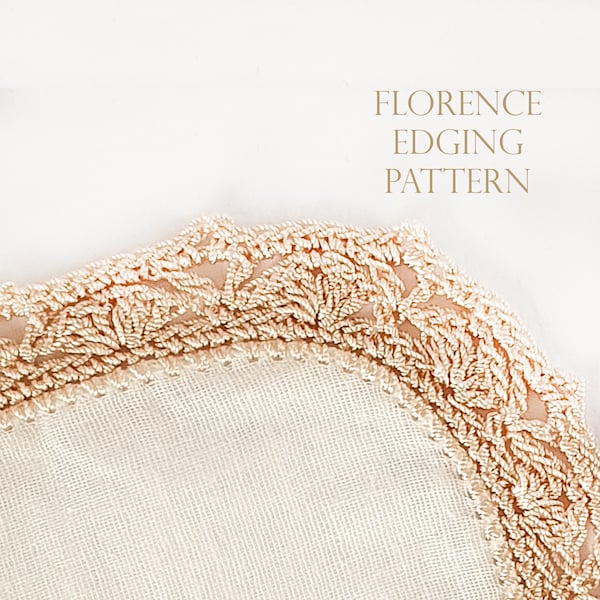 PDF Crochet PATTERN, Moose n Wren Crochet Pattern, FLORENCE Bedge, Mouchoir ou Baby Wrap Edge, Heirloom Lace Pattern, Instant Download