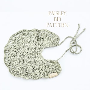 PDF Fine Yarn Crochet PATTERN, Digital Download Pattern, Baby Bib Pattern, Paisley Crochet Tutorial, Crochet Instructions, Instant Download
