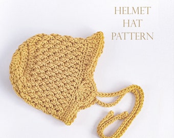 Crochet Pattern Download, Baby Hat Pattern, Crochet Helmet Pattern PDF, Digital Hat Instructions, Baby Boy Hat Tutorial, Instant Download