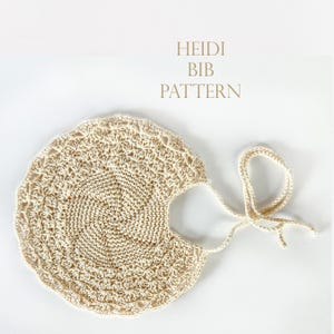 Crochet PATTERN Small Baby Bib, Digital PDF, Cotton Crochet Small Bib Pattern, Heidi Crochet TUTORIAL Bib Pattern, Instant Download Pattern