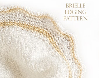 Crochet PATTERN, Téléchargement numérique, Crochet Edging PDF, Brielle Heirloom Crochet, Lace Trim, Wash Cloth ou Baby Wrap Edging, Téléchargement instantané