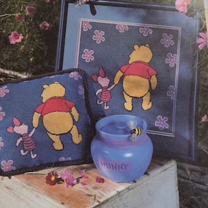 Winnie The Pooh Kids Room Cross Stitch Disney Characters Pooh and Tigger Cross Stitch Needlework Leisure Arts Booklet 3199 Chart Design Book