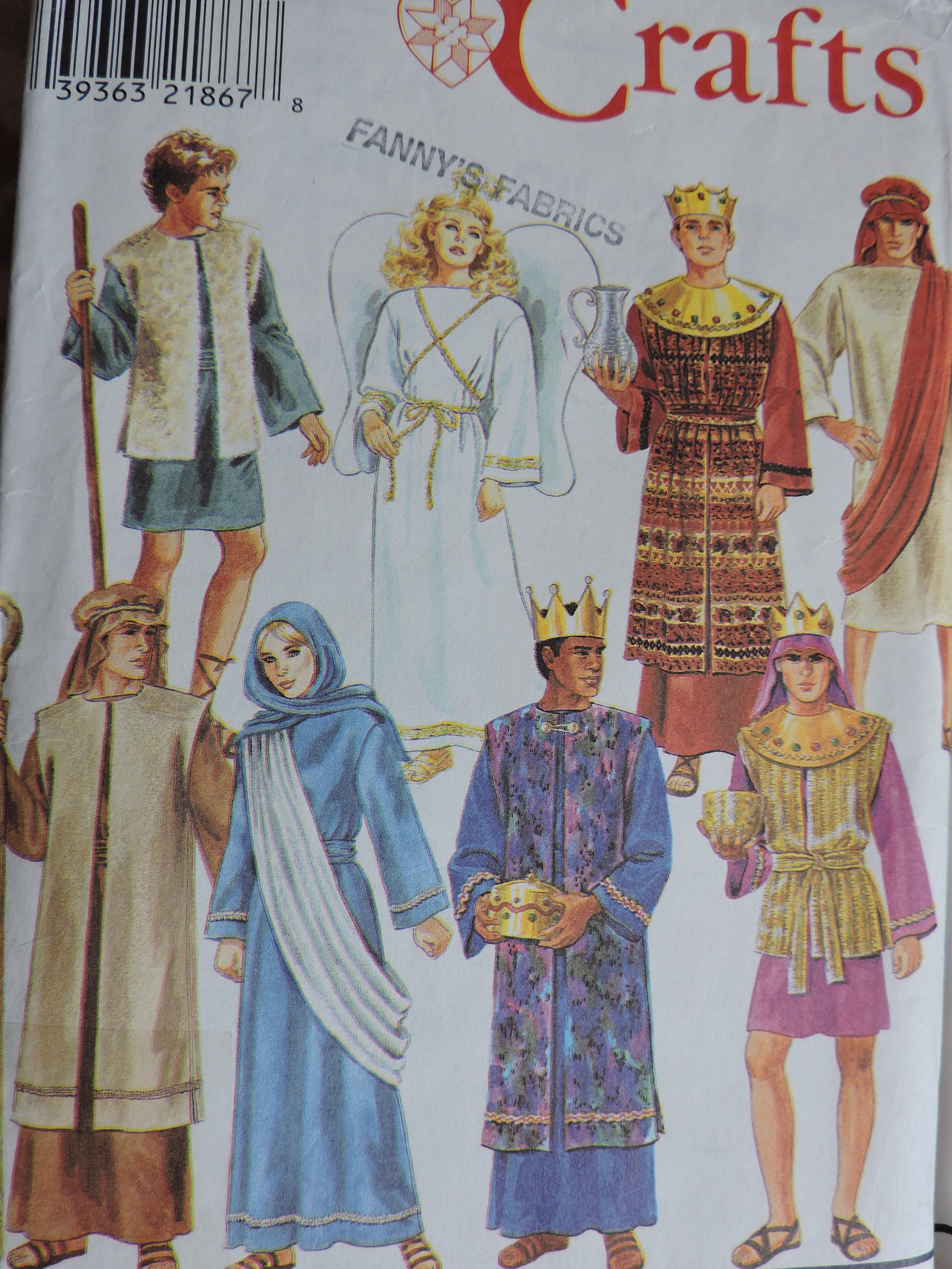 King Mary Jesus Costume UnCut Xsml XL Chest 30-48 Shepherd Joseph Costume Sewing Pattern Simplicity 8152 Wise Men Angel Nativity Scene