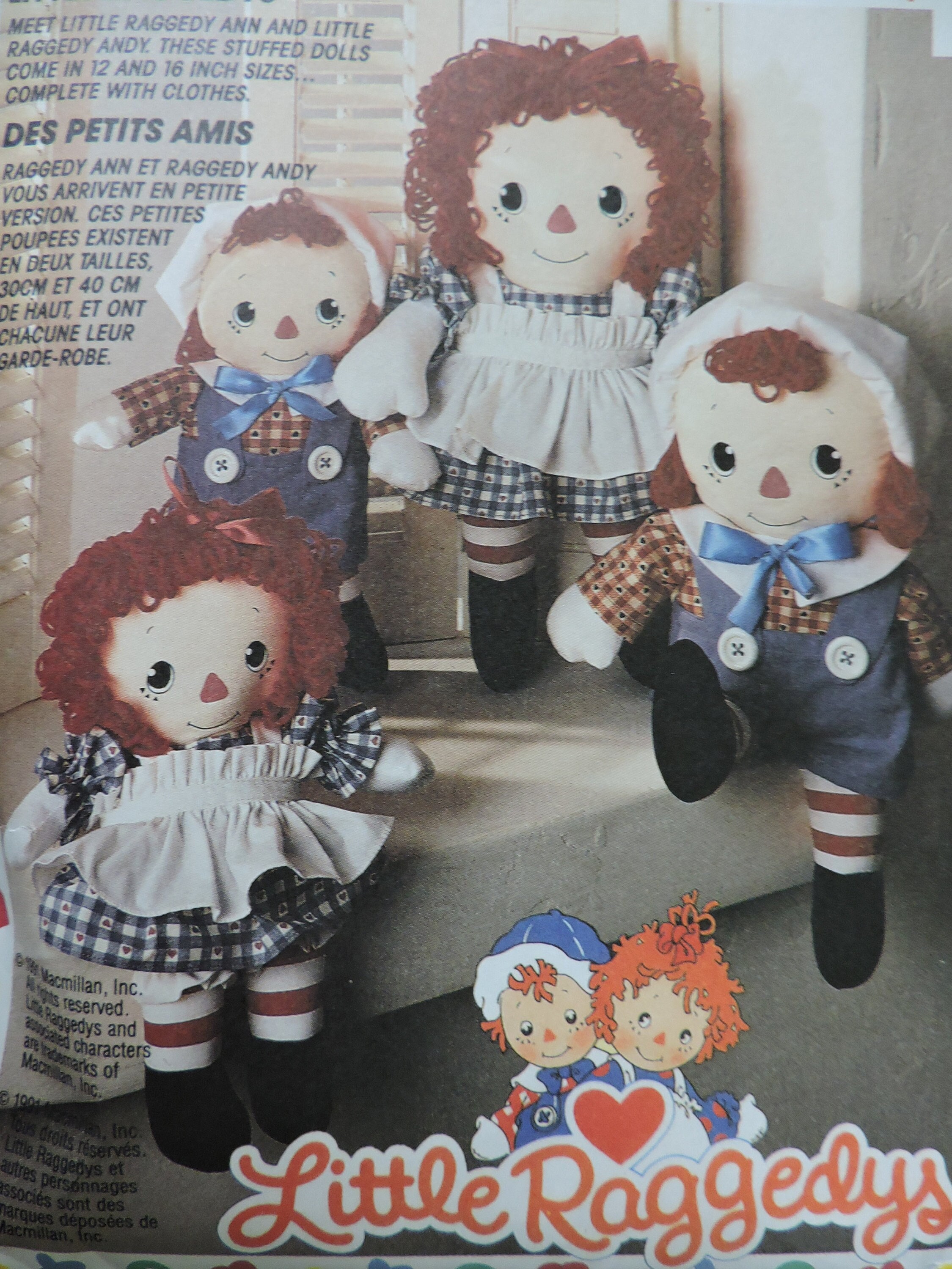Little Raggedy S Raggedy Ann And Andy Stuffed Doll Two Etsy