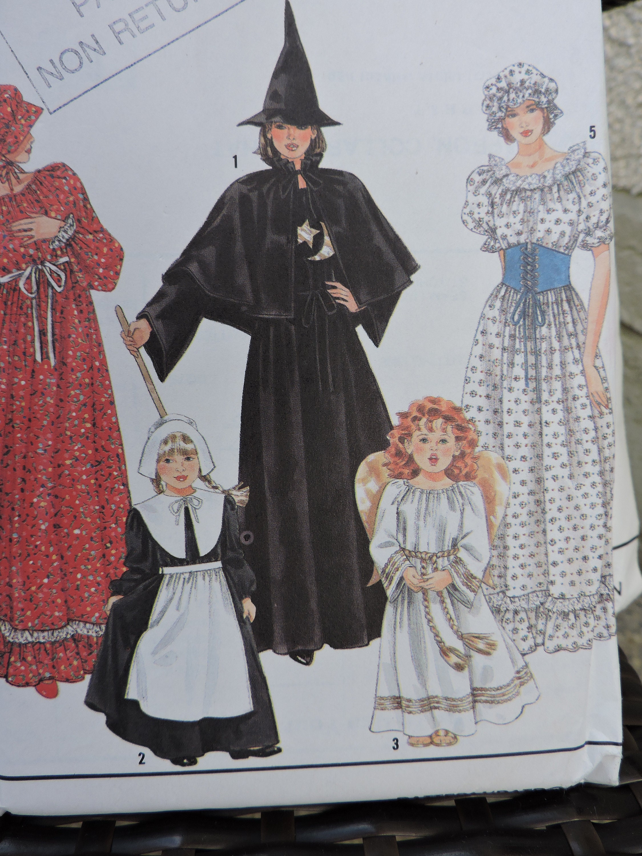 Colonial Woman Pilgrim Angel Witch Halloween Uncut Simplicity