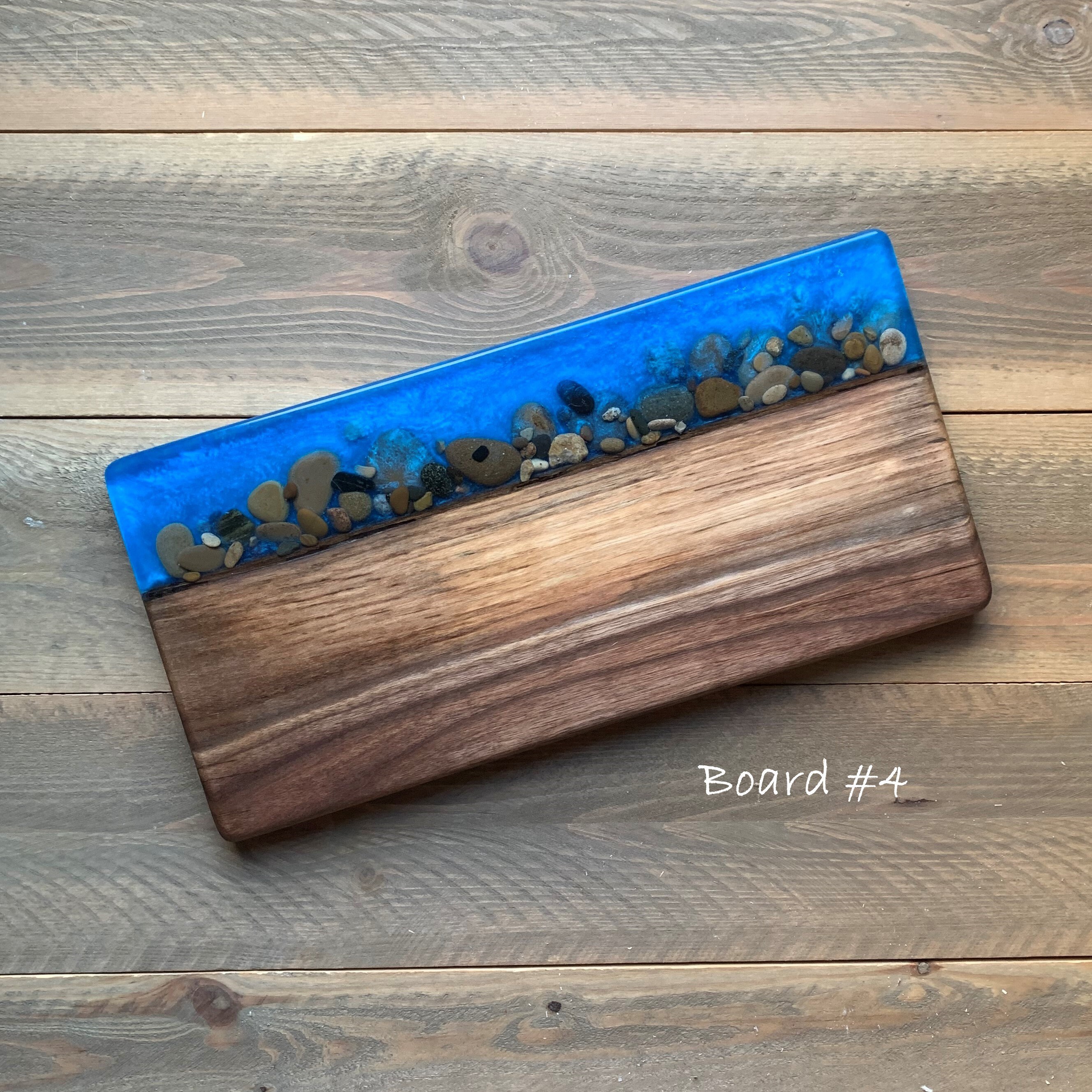 Sushi Board with River Rocks & Turquoise