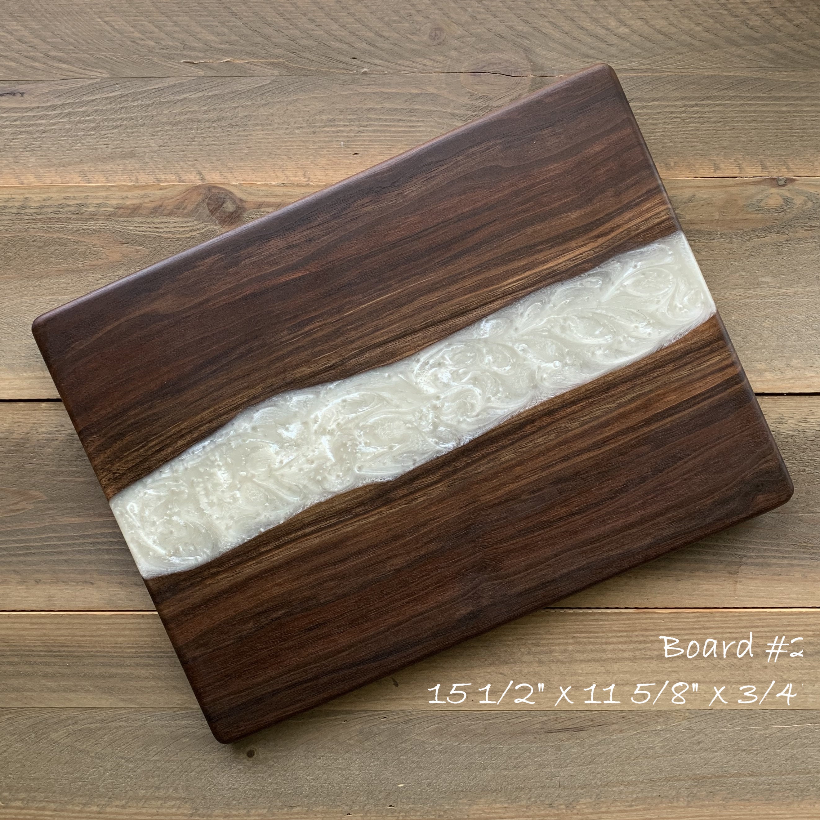 Epoxy Resin Board, Handcrafted River Board, White Cutting Board, 300 X 250  X 18mm 11.89.80.7 Inch 