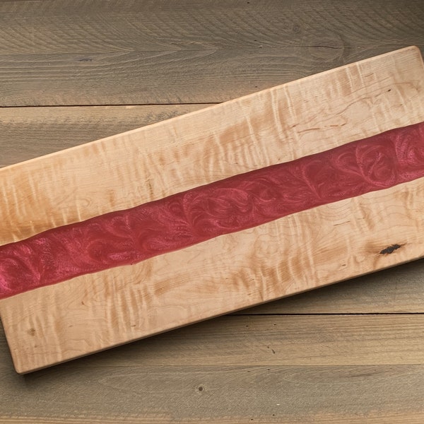 River Board - Red, Epoxy Resin Cutting Board, Serving Tray, Charcuterie Board