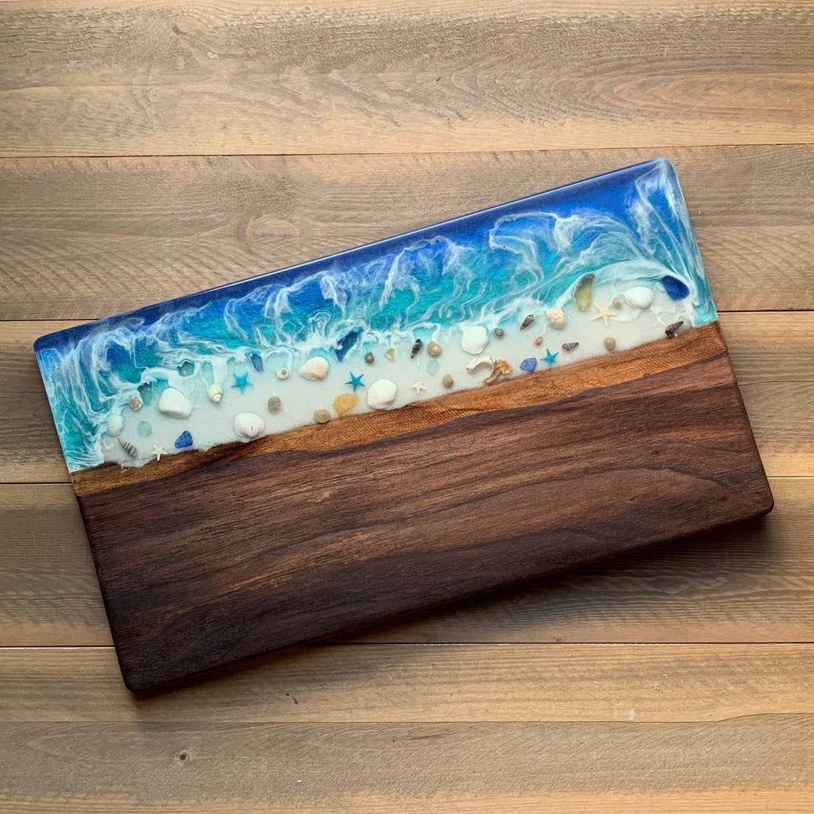 Ocean Board Cutting Board Waves Beach Sand Seashell Etsy