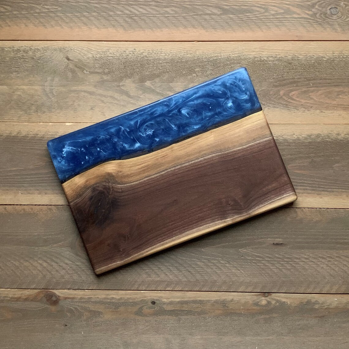 Half Resin Blue Cutting Board Epoxy Cheese Tray Etsy