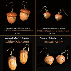 Earrings Acorns, Nature, Oak Tree, Tree of Life Actual Real Acorns image 3