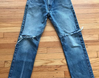 levi jeans with holes in the back