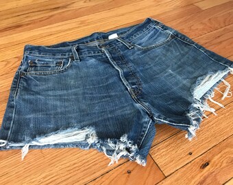 vintage levi thrasher jean shorts