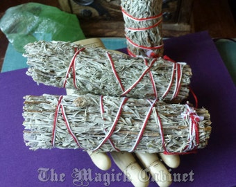 Blue Sage Wand also known as Shasta Sage Smudge Incense, Mountain Sage Natural Incense to Clear Negativity, Witchcraft and Wicca Supplies