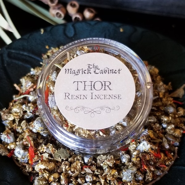 THOR God of Thunder Resin Incense Blend Sample Size to Remove Boundaries, Norse God Viking Inspired Incense for your Rituals & Magick