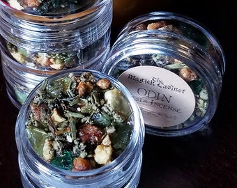 ODIN Incense Sample Size jar to Honor and Invoke your Ancestors, Norse God Viking Inspired Incense for your Viking Magick rituals and spells