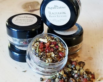 RAGNAROK Incense SAMPLE Size jar to Cut Psychic Cords, Open the Road for New Beginnings, Viking Incense for your Magick rituals and spells