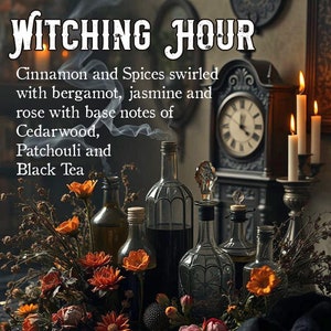 Witching Hour Perfume: Cinnamon, Bergamot, Jasmine, Rose - .33 fl oz