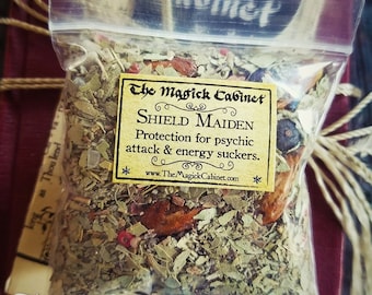 Shield Maiden Herb Mix for Psychic Protection, Witchcraft Herbs, Wicca Magick Supply, Herbs for Witches, Viking Magick, Occult Supplies