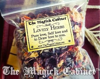 Lovely Herb Mix, Witchcraft Herbs for love energy rituals, Herbs for Magick, Witchcraft Supply, Wicca Supplies, Beginner Witch