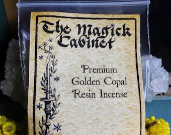 Golden Copal Incense, Natural Resin Incense for Setting a Mood and Energizing your Rituals, Wicca and Witchcraft Supplies