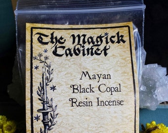 Black Mayan Copal, Natural Resin Incense for Clearing Rituals and Aromatherapy, Wicca Magick and Witchcraft Supplies, Pagan Occult Heathen