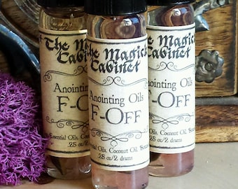 F-Off Anointing Oil: White Sage, Energy Clearing - Witchcraft Wicca Rituals
