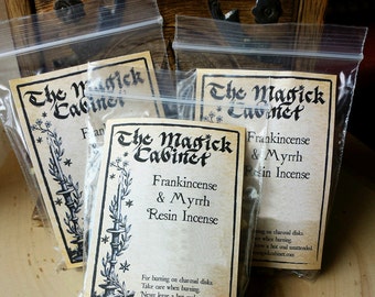 Frankincense and Myrrh Natural Resin Incense for your Rituals and Setting a Mood, Wicca Magick and Witchcraft Supplies, Spiritual Occult